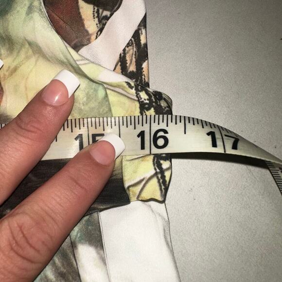 Vintage y2k artsy tattoo print handkerchief hem tunic top - Picture 8 of 10